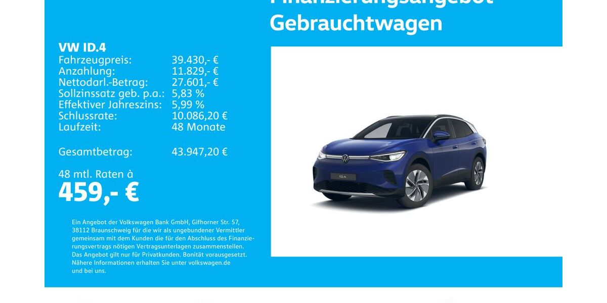 VW ID.4 9.604 km 39.430 &euro; Stuttgart-Wangen 70188