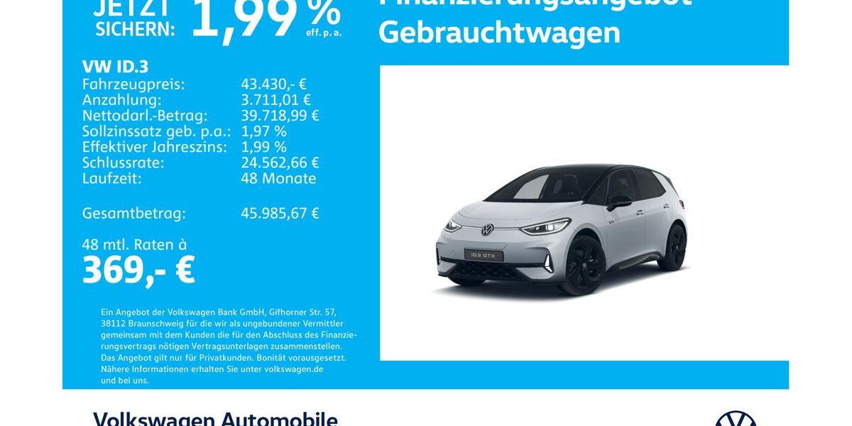 VW ID.3 18.229 km 43.430 &euro; Stuttgart-Feuerbach 70469