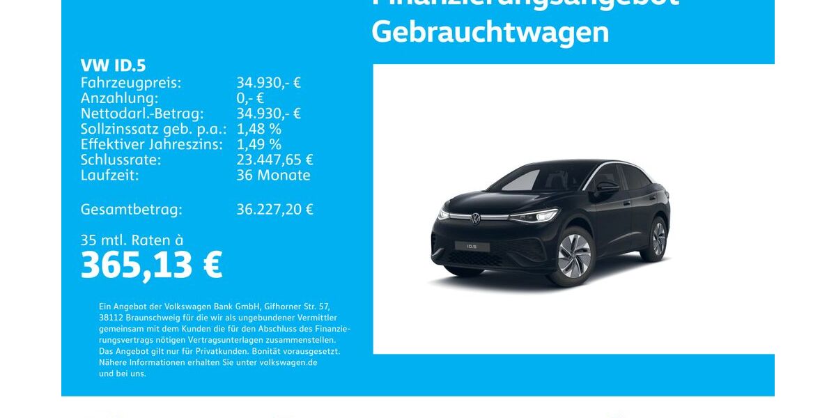 VW ID.5 8.631 km 34.330 &euro; Stuttgart-Feuerbach 70469