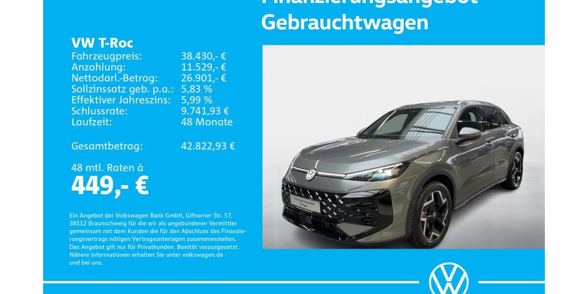 VW T-Roc 1.505 km 38.430 &euro; Stuttgart-Feuerbach 70469