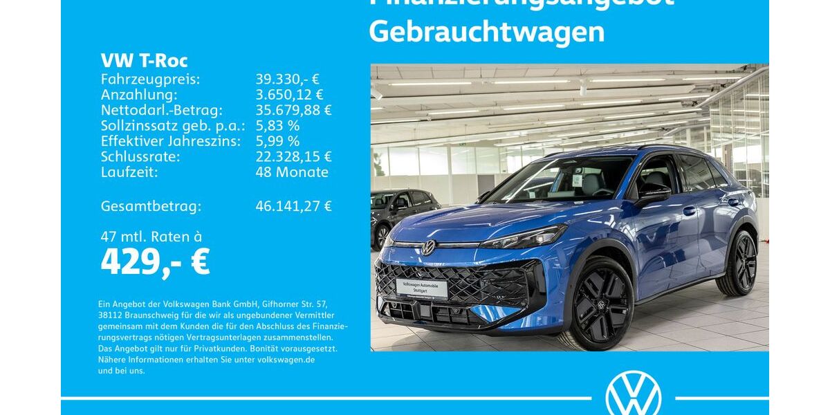 VW T-Roc 1.505 km 39.330 &euro; Stuttgart-Wangen 70188