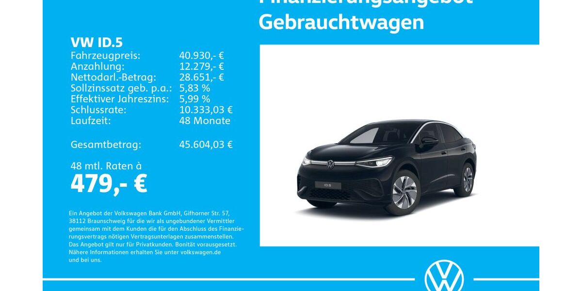 VW ID.5 11.324 km 40.930 &euro; Stuttgart-Wangen 70188