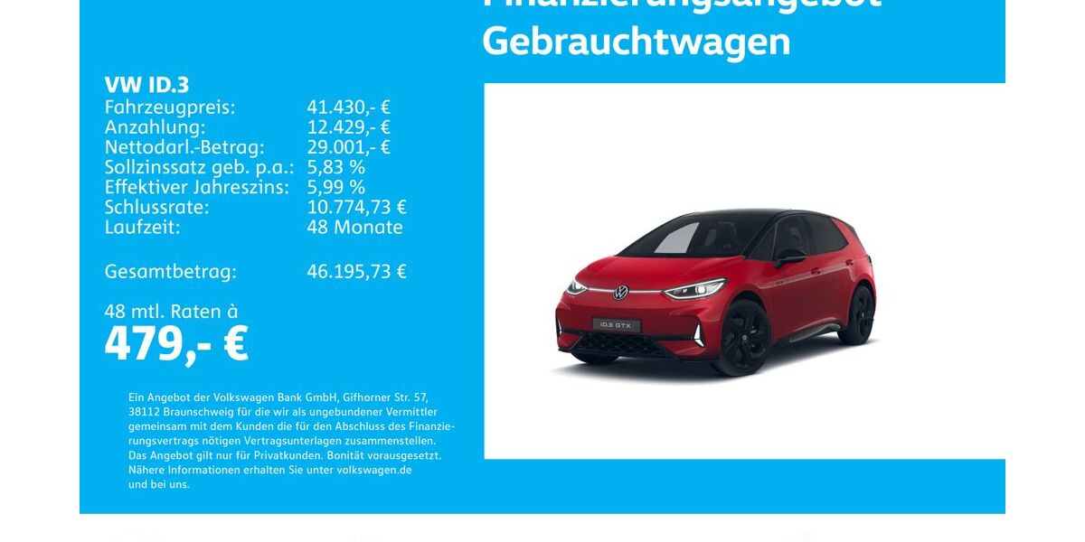 VW ID.3 4.790 km 41.430 &euro; Stuttgart-Wangen 70188